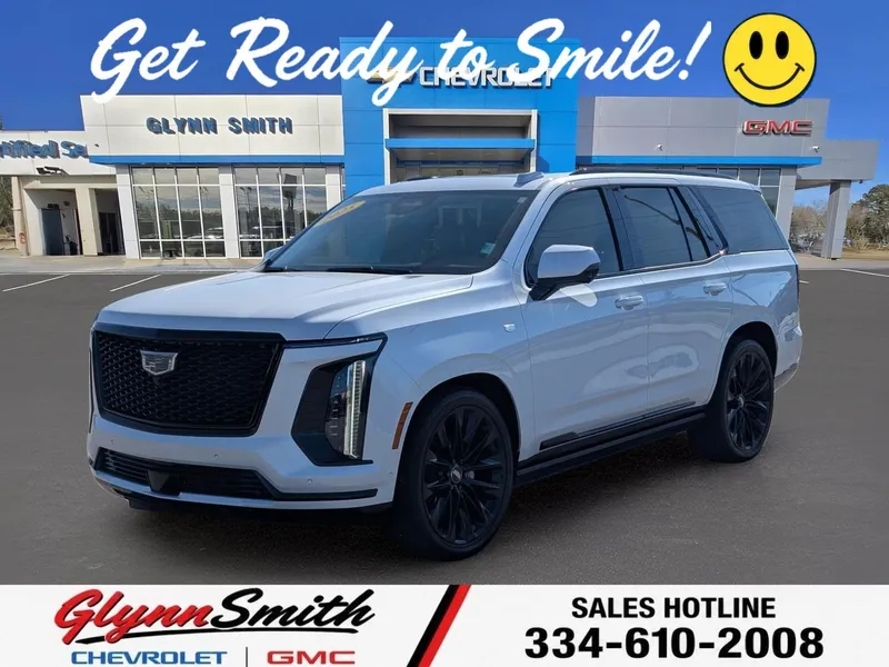 2025 Cadillac Escalade Sport Platinum in Crystal White Tricoat — front three-quarter view