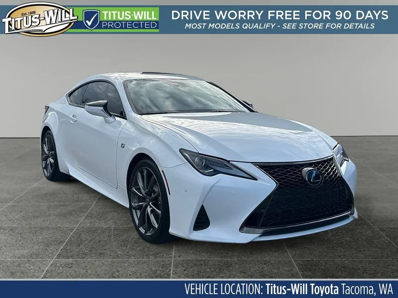 2019 Lexus RC 300 in Ultra White — front three-quarter view