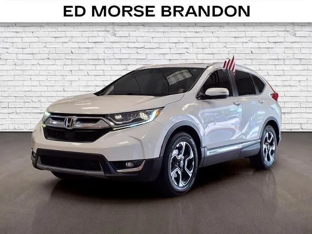 2017 Honda CR-V Touring in Whi/White — front three-quarter view