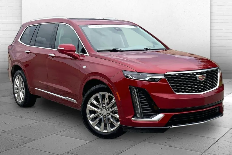 2024 Cadillac XT6 Premium Luxury in Radiant Red Tintcoat — front three-quarter view