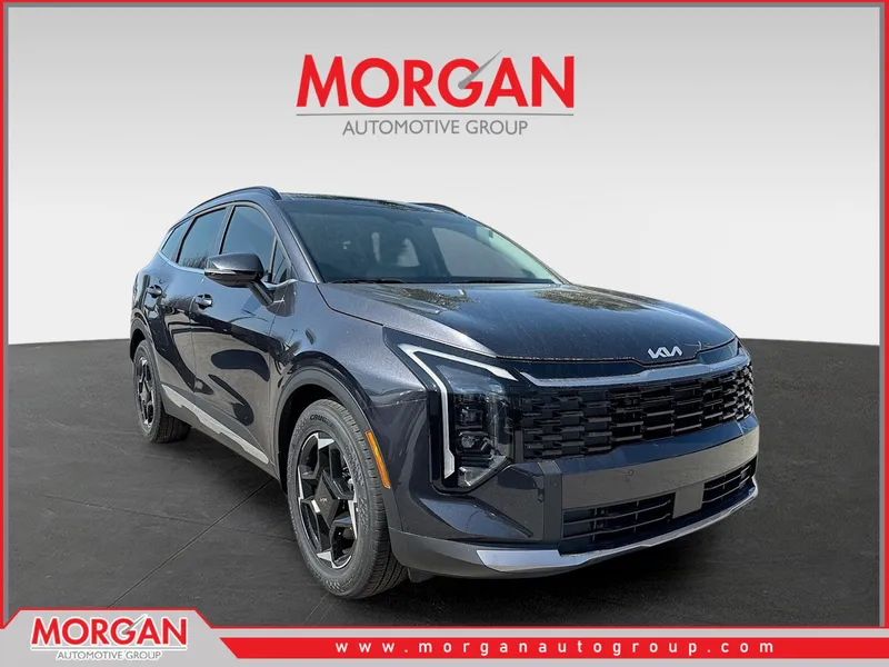 2026 Kia Sportage EX in Panthera Metal Gray — front three-quarter view