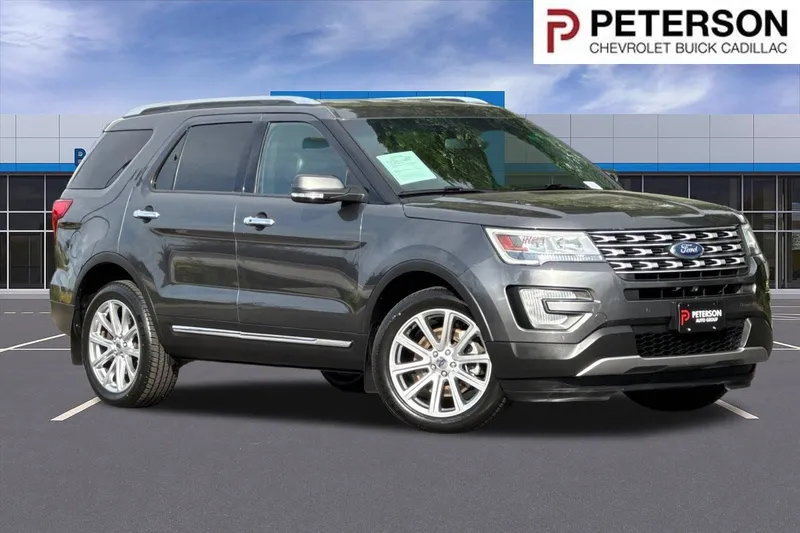 2016 Ford Explorer Limited in Gray — front three-quarter view