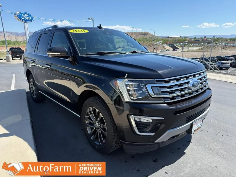 2020 Ford Expedition Limited in Agate Black — front three-quarter view