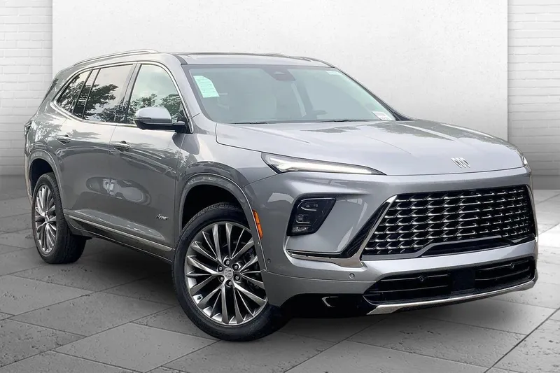 2026 Buick Enclave Avenir in Moonstone Gray Metallic — front three-quarter view