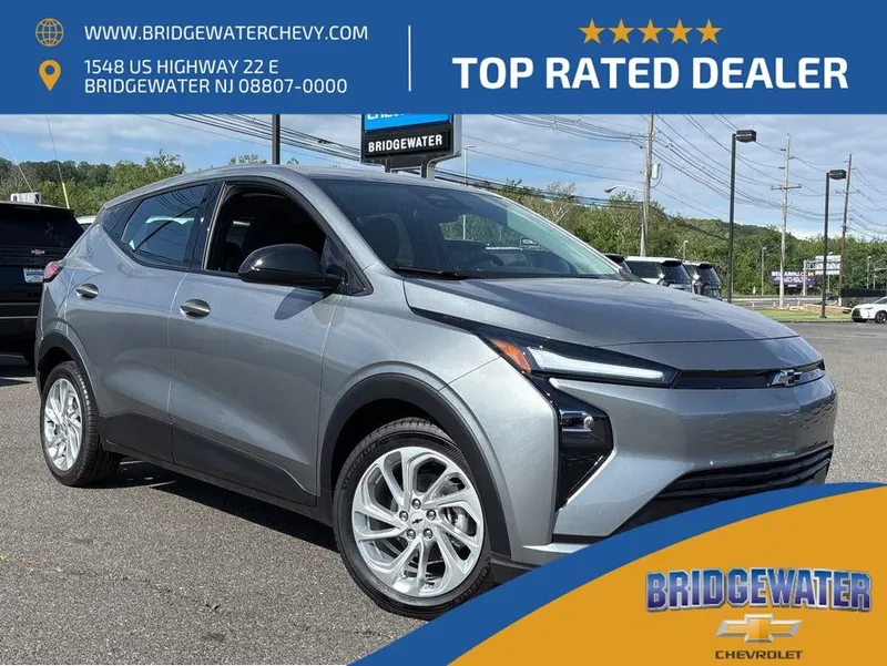 2027 Chevrolet Bolt LT in Sterling Grey Metallic — front three-quarter view