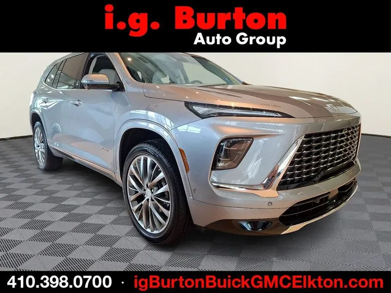 2026 Buick Enclave Avenir in Moonstone Gray Metallic — front three-quarter view