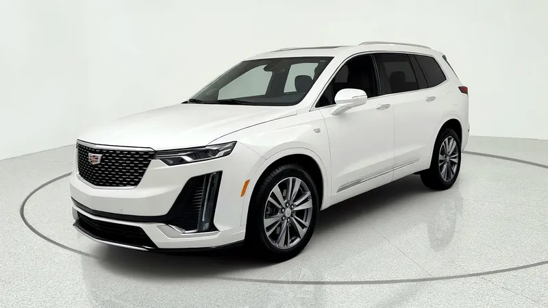 2024 Cadillac XT6 Premium Luxury in Crystal White Tricoat — front three-quarter view