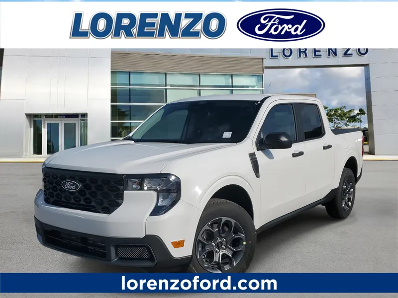 2026 Ford Maverick XLT in Oxford White — front three-quarter view