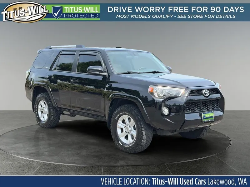 2019 Toyota 4Runner SR5 in Midnight Black Metallic — front three-quarter view