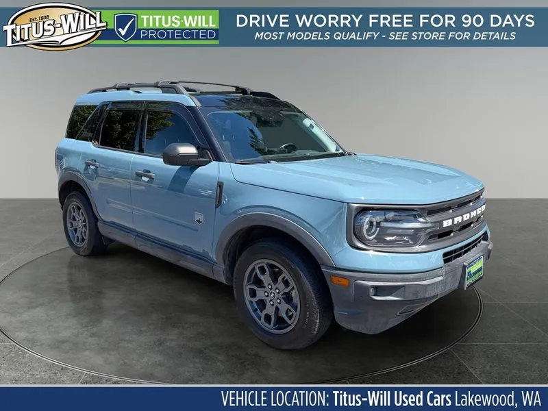 2021 Ford Bronco Sport Big Bend in Area 51 — front three-quarter view