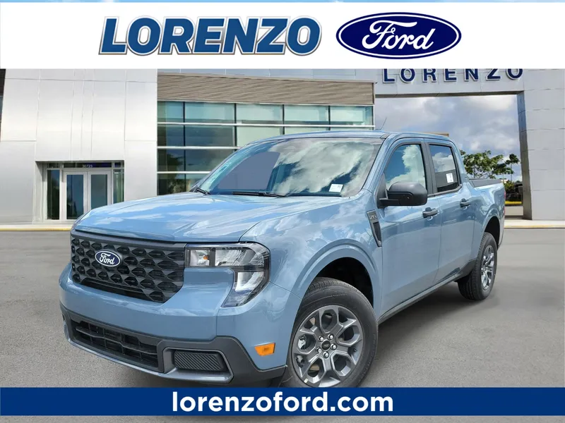 2026 Ford Maverick XLT in Azure Gray Metallic Tri-Coat — front three-quarter view