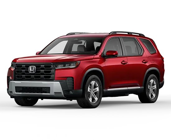 2026 Honda Pilot EX-L in Radiant Red Metallic II — front three-quarter view
