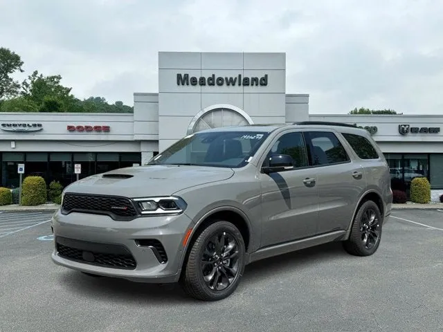 2026 Dodge Durango GT Plus in Destroyer Gray Clear-Coat Exterior Paint — front three-quarter view