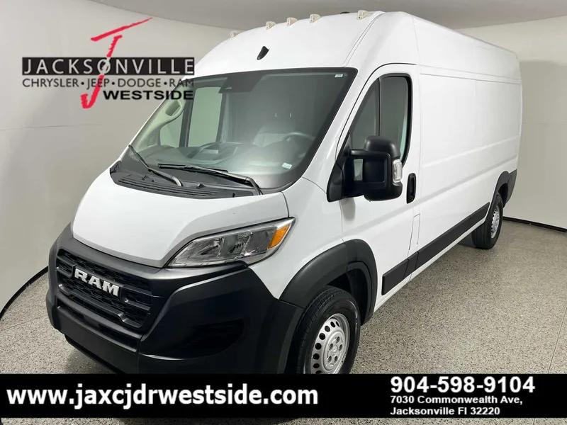 2025 RAM ProMaster Tradesman in Bright White Clearcoat — front three-quarter view