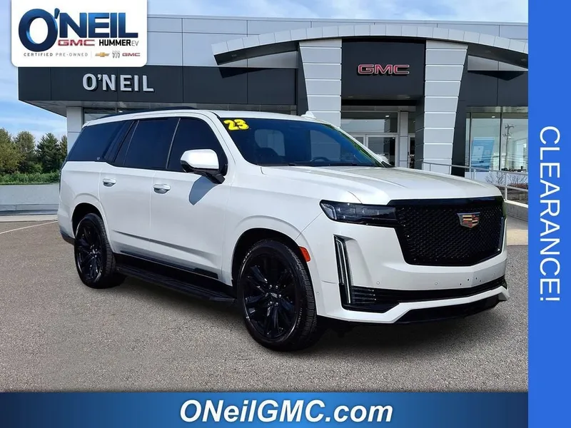 2023 Cadillac Escalade Sport Platinum in Crystal White Tricoat — front three-quarter view