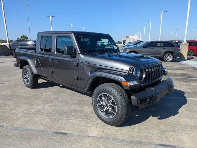 2026 Jeep Gladiator Sport S in Granite Crystal Metallic Clear-Coat Exterior Paint — front three-quarter view