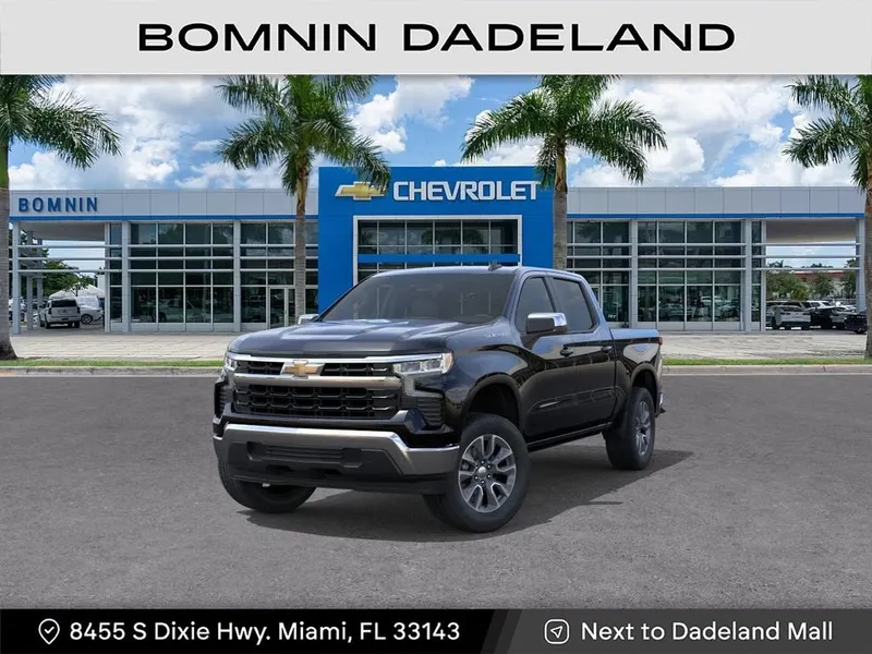 2026 Chevrolet Silverado 1500 LT in Black — front three-quarter view