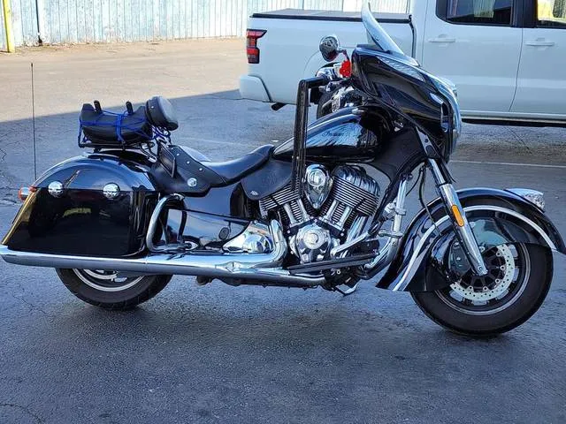 2017 Indian Motorcycle® Chieftain® Limited Thunder Black — front three-quarter view