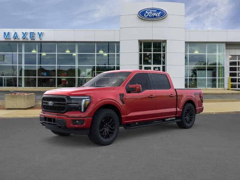 2026 Ford F-150 Lariat® in Ruby Red Metallic Tinted Clearcoat — front three-quarter view