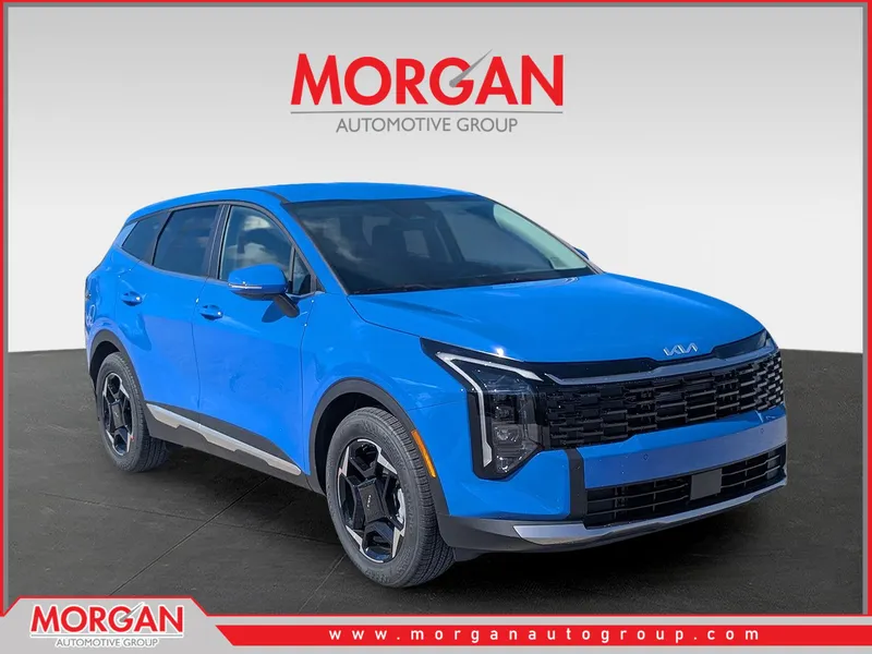 2026 Kia Sportage EX in Nebular Blue — front three-quarter view