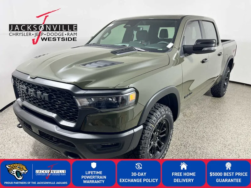 2026 RAM 1500 Rebel in Tank Exterior Paint — front three-quarter view