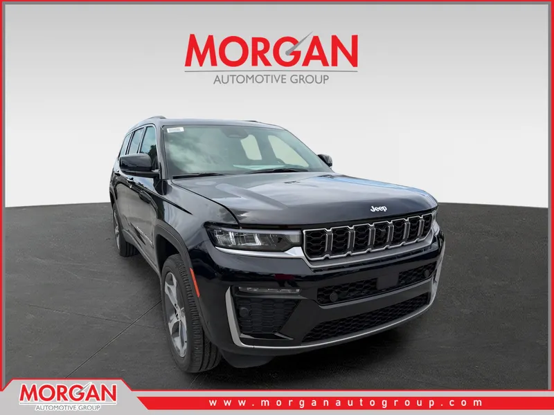 2026 Jeep Grand Cherokee L Limited in Diamond Black Crystal Pearlcoat — front three-quarter view