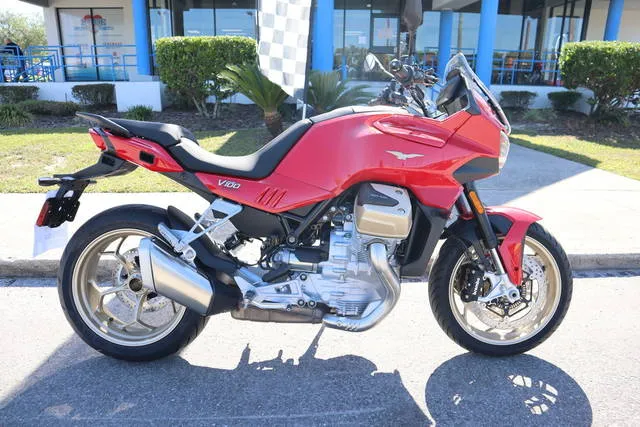2023 Moto Guzzi V100 Mandello — front three-quarter view