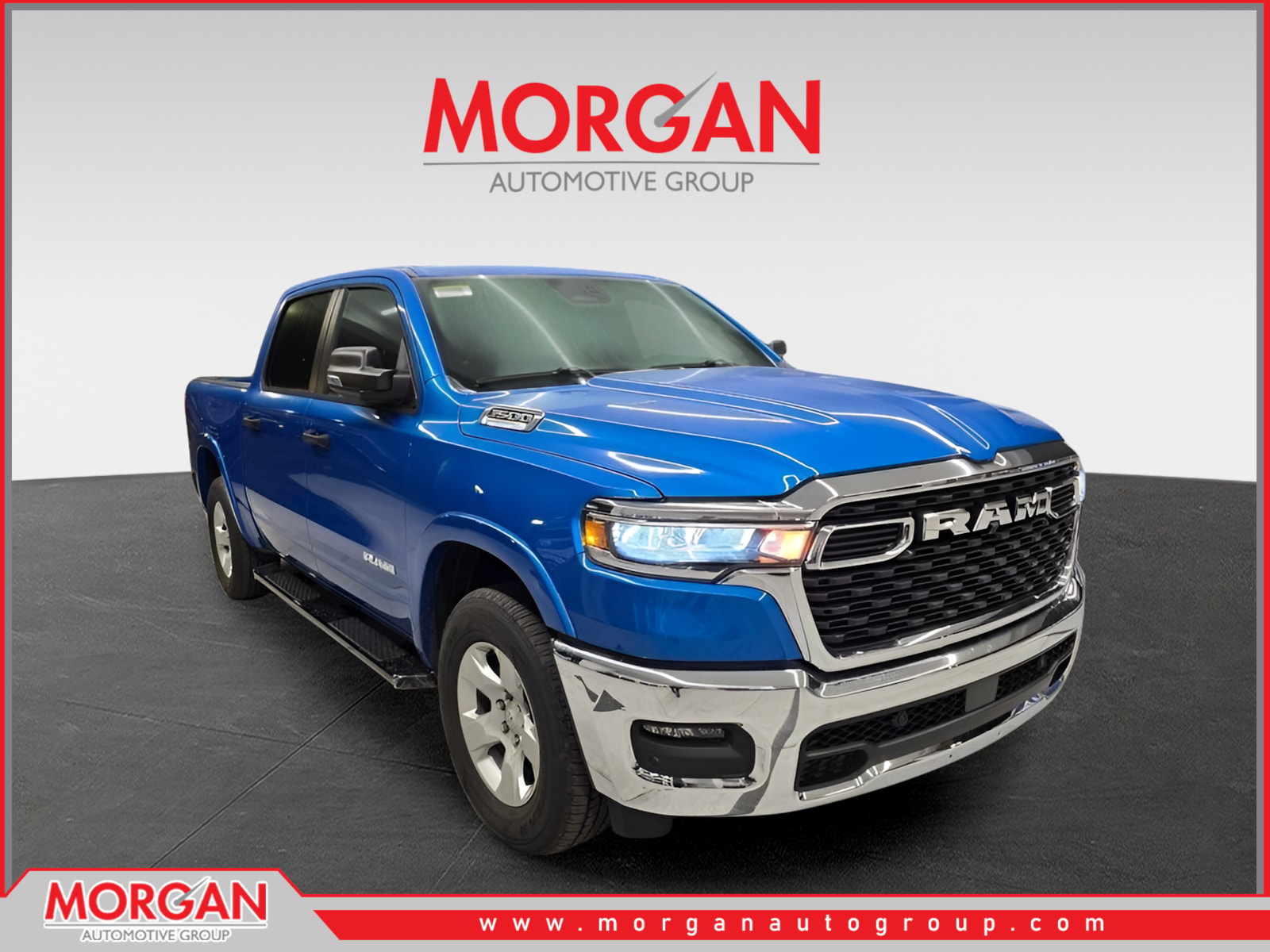 2026 Ram 1500 Big Horn in Hydro Blue Pearlcoat — front three-quarter view