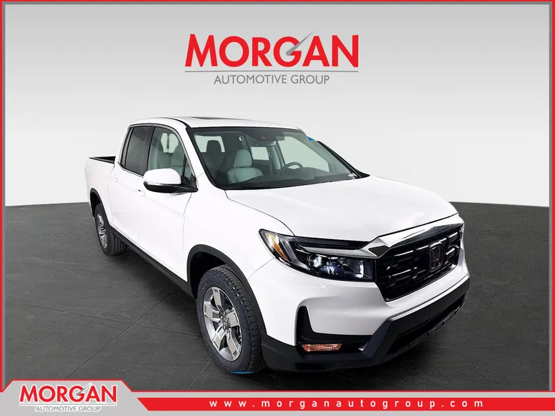 2026 Honda Ridgeline RTL in Platinum White Pearl — front three-quarter view