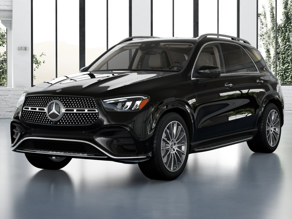 2026 Mercedes-Benz GLE 350 in Obsidian Black Metallic — front three-quarter view