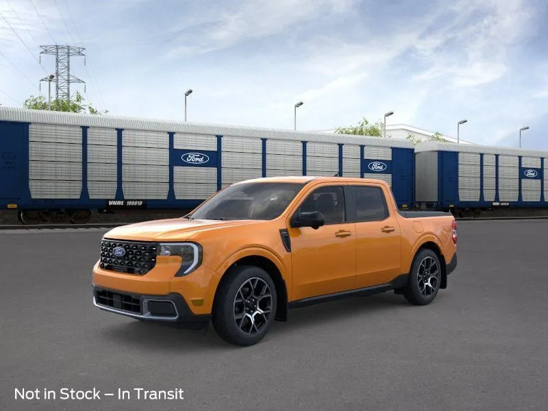 2026 Ford Maverick Lariat in Orange Fury Metallic Tri-Coat — front three-quarter view