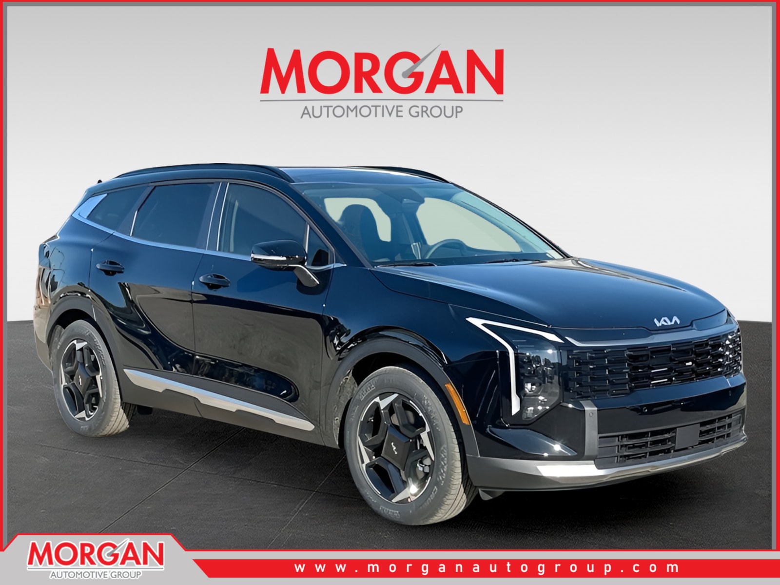 2026 Kia Sportage EX in Ebony Black — front three-quarter view
