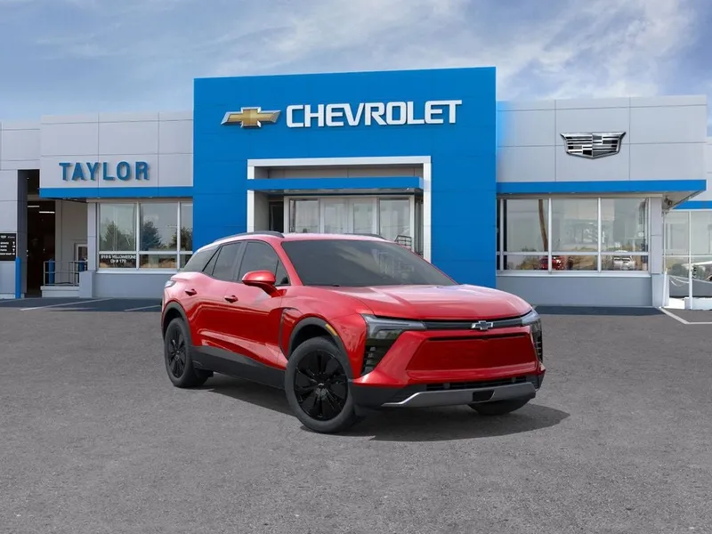 2026 Chevrolet Blazer EV LT in Radiant Red Tintcoat — front three-quarter view