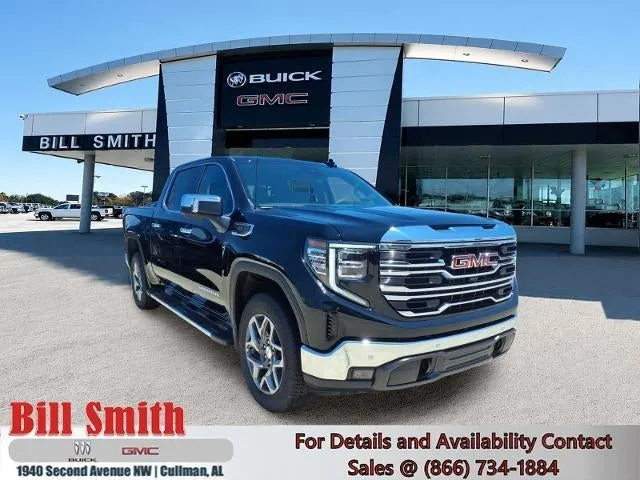 2026 GMC Sierra 1500 SLT in Onyx Black — front three-quarter view