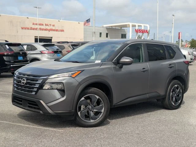 2024 Nissan Rogue SV in Gray — front three-quarter view