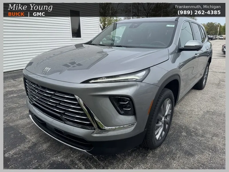 2026 Buick Enclave Preferred in Moonstone Gray Metallic — front three-quarter view
