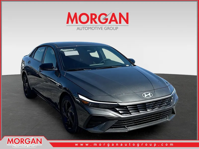 2026 Hyundai ELANTRA SEL Sport in Amazon Gray — front three-quarter view