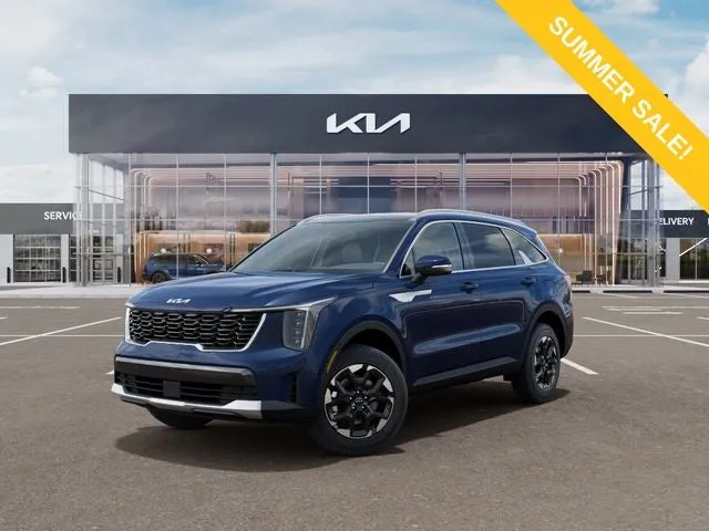 2026 Kia Sorento S in Midnight Lake Blue — front three-quarter view