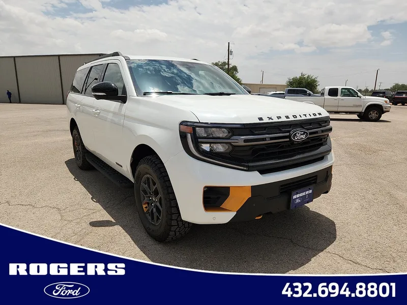 2027 Ford Expedition Tremor in Star White Metallic Tri-Coat — front three-quarter view