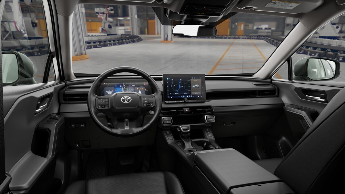 2026 Toyota RAV4 XLE Premium in Storm Cloud — front three-quarter view