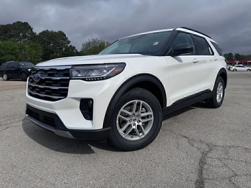 2026 Ford Explorer Active in White Metallic — front three-quarter view