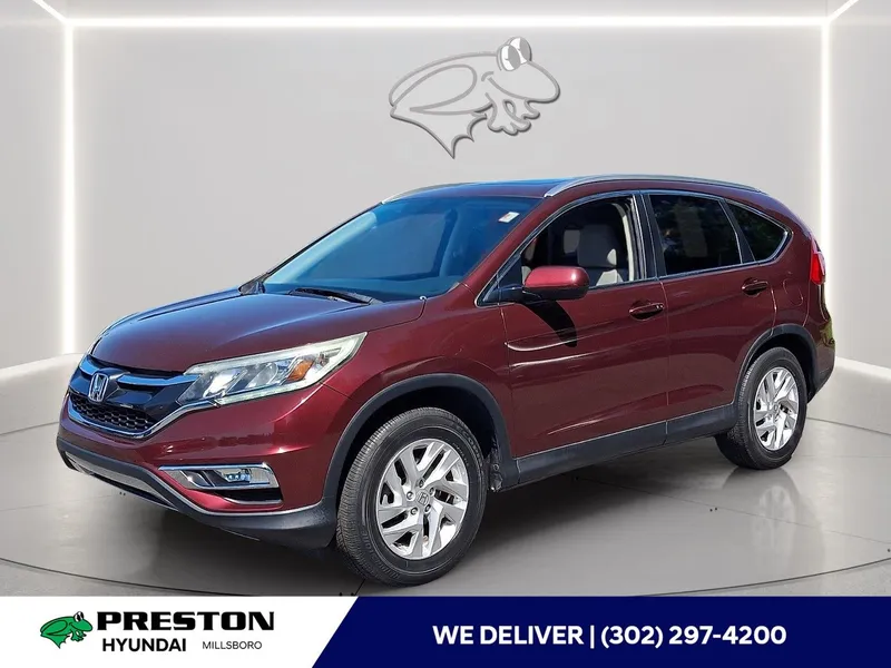 2015 Honda CR-V EX-L in Basque Red Pearl II — front three-quarter view