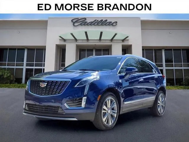 2026 Cadillac XT5 Premium Luxury in Opulent Blue Metallic — front three-quarter view