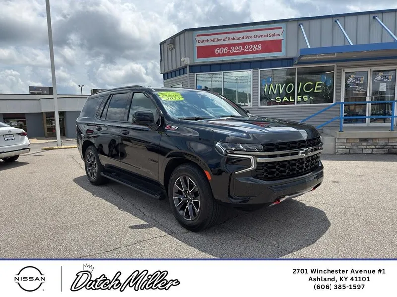 2022 Chevrolet Tahoe Z71 in Black — front three-quarter view