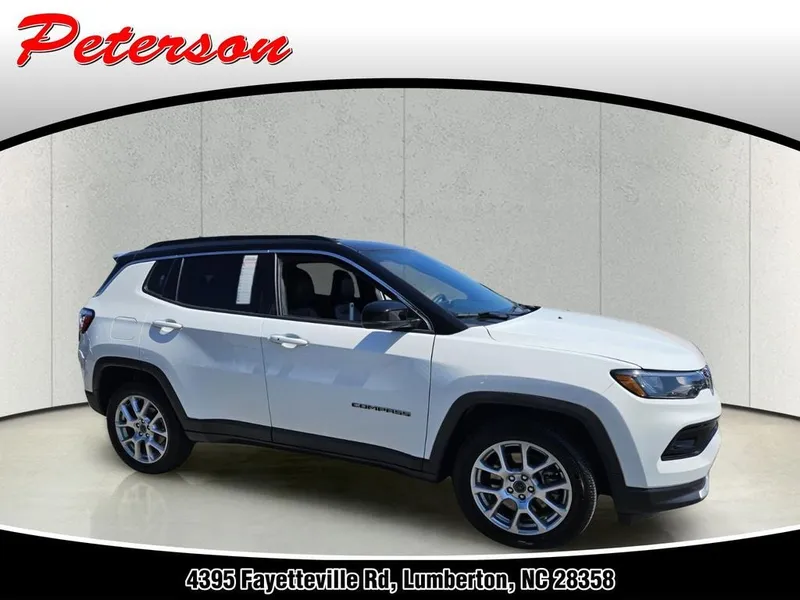 2025 Jeep Compass Limited 4x4 in Bright White Clearcoat — front three-quarter view