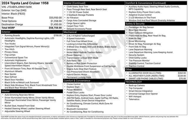 2024 Toyota Land Cruiser 1958 6167 — front three-quarter view
