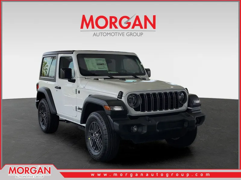 2026 Jeep Wrangler Sport in Bright White Clearcoat — front three-quarter view