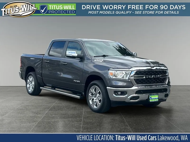 2022 RAM 1500 Big Horn/Lone Star in Granite — front three-quarter view