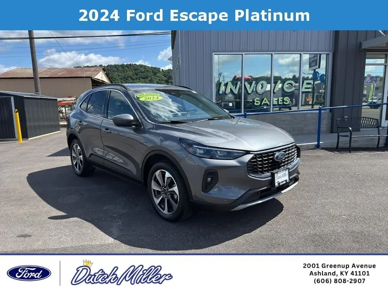 2024 Ford Escape Platinum in Carbonized Grey Metallic — front three-quarter view