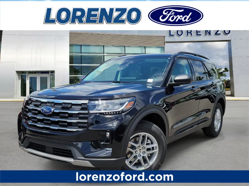 2026 Ford Explorer Active w/200A Pkg in Agate Black Metallic — front three-quarter view
